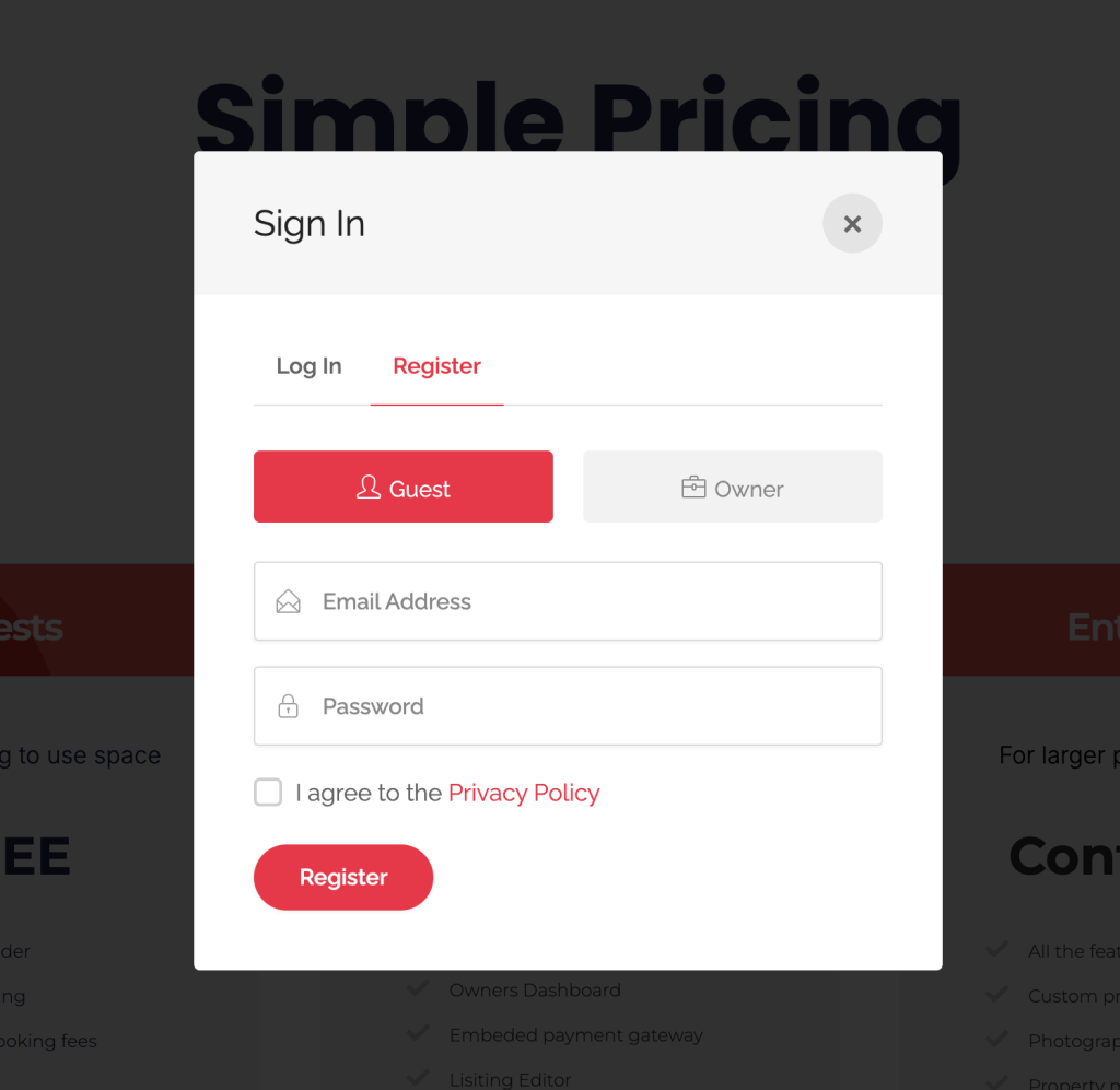 Occupii Guest Owner Sign Up - Login Login to Occupii to get started